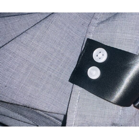 H&M Mens Slim Fit Easy Iron Gray Button-Up Shirt Long Sleeve Extra Buttons 2XL - Picture 5 of 5